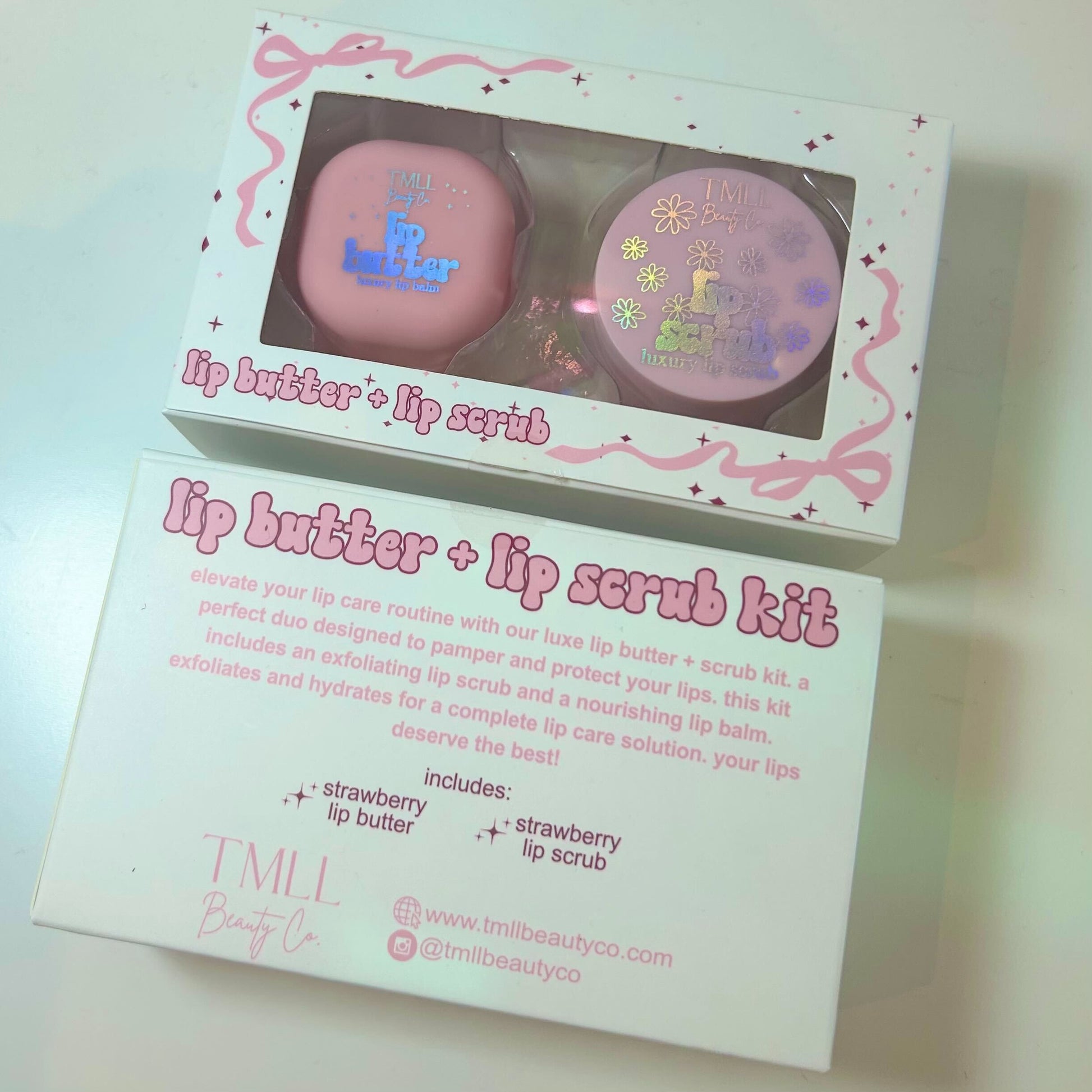 TMLL Strawberry Lip Butter & Scrub Kit-250 - TMLL Beauty Co-TMLL Beauty Co-[option4]-[option5]-[option6]-Leather & Lace Boutique Shop